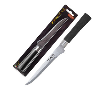 MALLONY Нож с пластиковой рукояткой MAL-04P-MIX филейный, 12,5 см (цвет: синий, красный, черн) (985378)