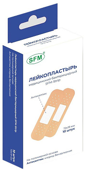 SFM Лейкопластырь SFM набор БАКТЕРИЦИДНЫЙ 7,2 см х 1,9 см №10