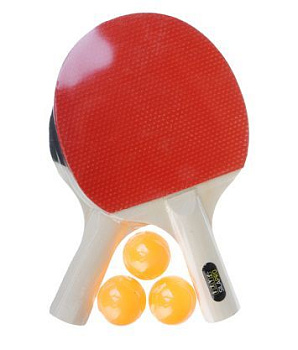 SILAPRO Набор для тенниса (ракетка 2шт, теннисный мяч 3шт), дерево, 2026 132-010